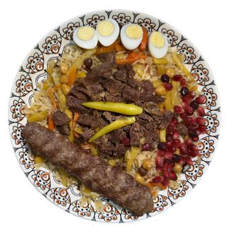 Фирменный плов с люля кебабом 350грм
