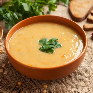 Гороховый суп-пюре с копченостями
