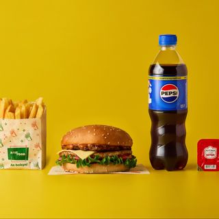 Комбо Чизбургер куриный двойной