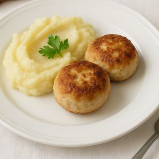 Биточки куриные с пюре (450 грамм)