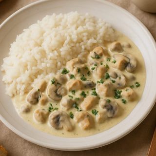 Курица с грибами в сливках