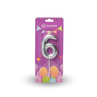 Свечи для торта "Цифры" Длина  11,5 см (СЕРЕБРО)