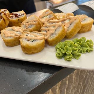 Темпура с жареным лососем 