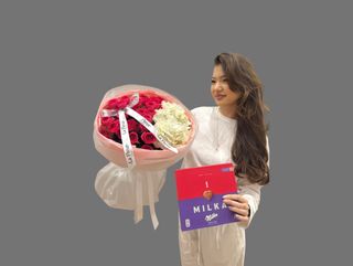 Нежный вкус» — кустовая роза, гортензия и Milka