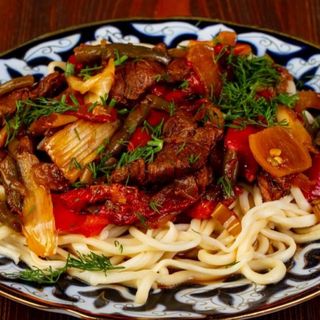 Лагман говяжий жареный