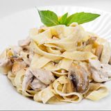 Фетучини с курицей и грибами