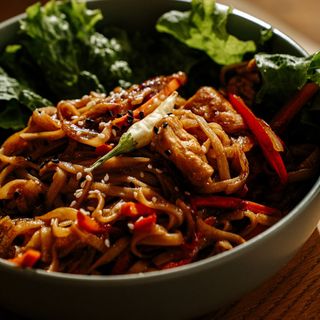 Удон с креветками