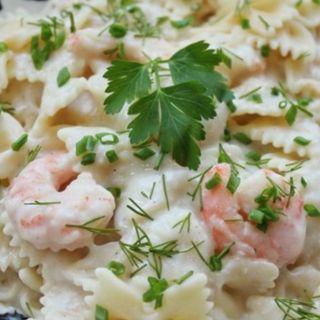 Фарфалле с креветками 