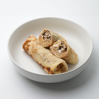 Блины с курицей и грибами 