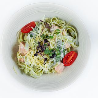 Паста Тальятелле с семгой