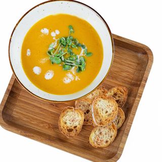 Сырный суп с сухариками