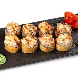 Запеченный ролл с угрем и лососем