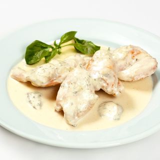 Курица в сливочном соусе с рисом(450г)