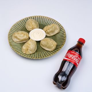 Манты с мясом и тыквой (5шт.) + Напиток 0.5