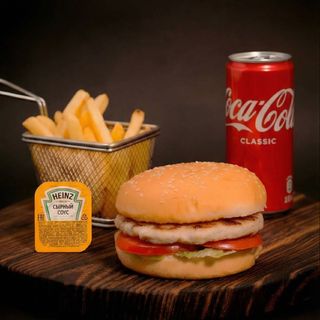 Комбо чизбургер куриный одинарный(600г)