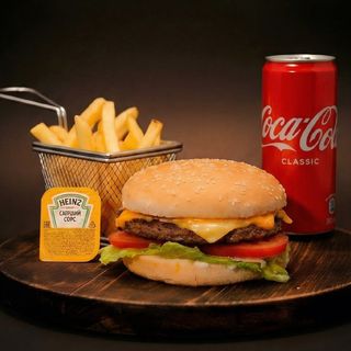 Комбо чизбургер говяжий одинарный(610г)