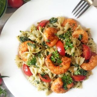 Паста фарфале с креветками