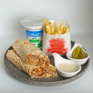 Донер куриный + Фри + Айран