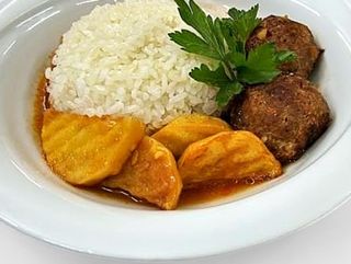 Рис с куриной котлетой