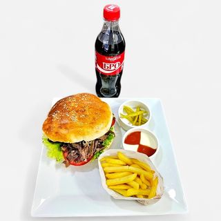 Комбо донер мясной в хлебе фри напиток
