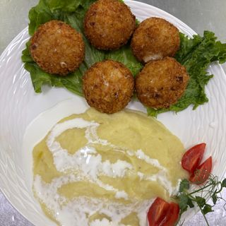 Куриное шарики с пюре