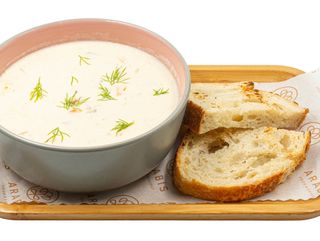 Сливочный суп с лососем