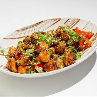 Хрустящие баклажаны с шампиньонами