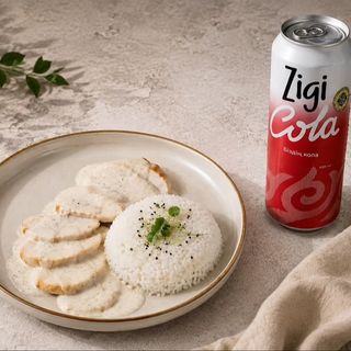 Курица в сливочном соусе + Zigi напиток