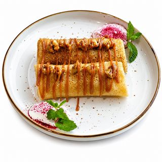 Блинчики с творогом и карамелью