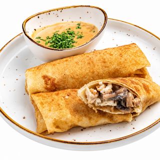 Блины с курицей и грибами
