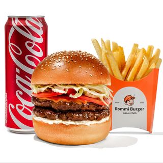 Комбо говяжий гамбургер двойной(710г)