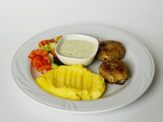 Куринная котлета с пюре (картофельное) (250 гр)