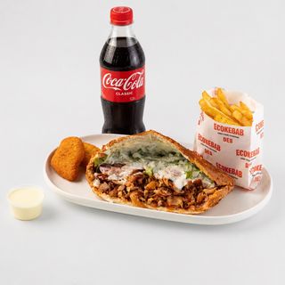 Комбо Датский БАТОН куриный (фри, нагетцы 2шт, соус, кола)