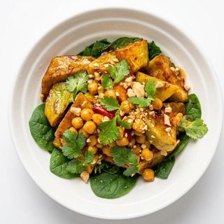 Хрустящие баклажаны с нутом