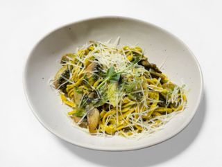 С песто и грибами