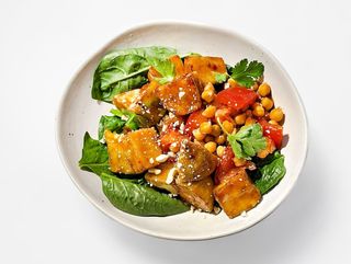 Хрустящие баклажаны с нутом