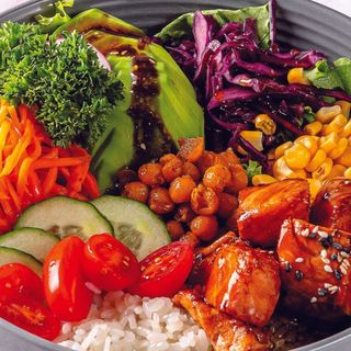 Боул с семгой в терияки