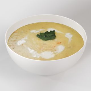 Крем суп с копченостями