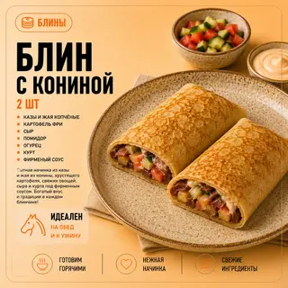Большие Блины с кониной (2шт)