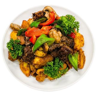 Говяжьи ребрышки в соусе  с картофелем, большая порция