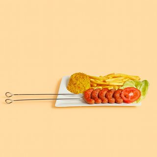 Brochettes de saucisses de viande