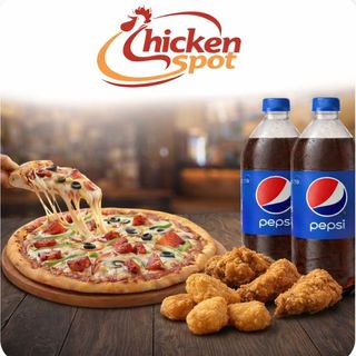 Formule BOX (Pizza + 4wings + 4nuggets +2Frites 2boissons)