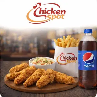 Formule crispy 6 strips Frites coleslaw boisson