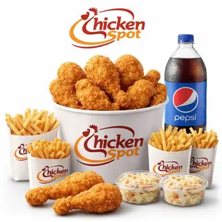 Formule 10 Pièces (10 cuisses 3 frites 2 salades boisson1.5l)