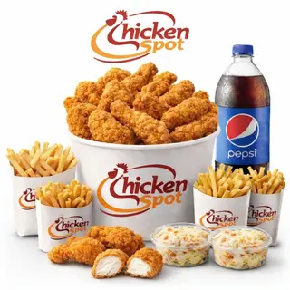 Formule Mixte 26 Pièces (10 Strips 16 ailes 4 frites 2 salades boiss1.5l)