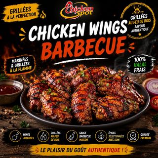 6 Chicken Wings sauce barbecue (ailes de poulet)