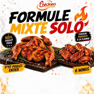 P'tit Poulet Entier + 6 wings Grillé