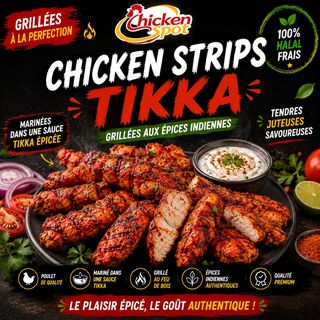 Chicken Grill - 5 Tikka Strips épice indienne