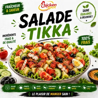 Salade Chicken spicy Tikka epices indienne