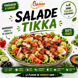 Salade Chicken spicy Tikka epices indienne